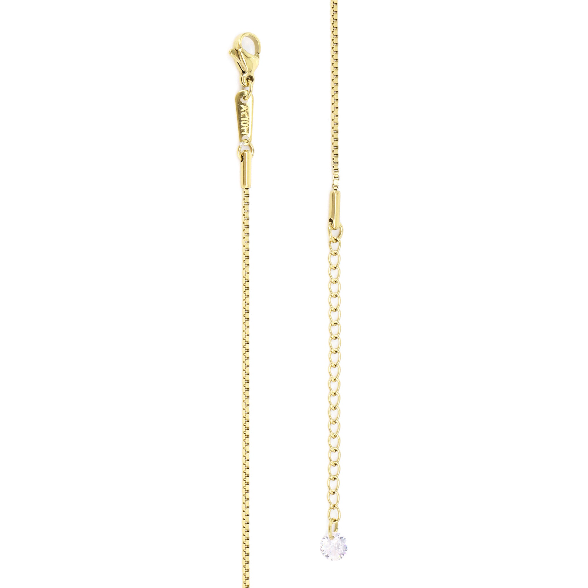 Cadena De Acero Veneciano 1.2mm Con Baño De Oro 50cm+5cm